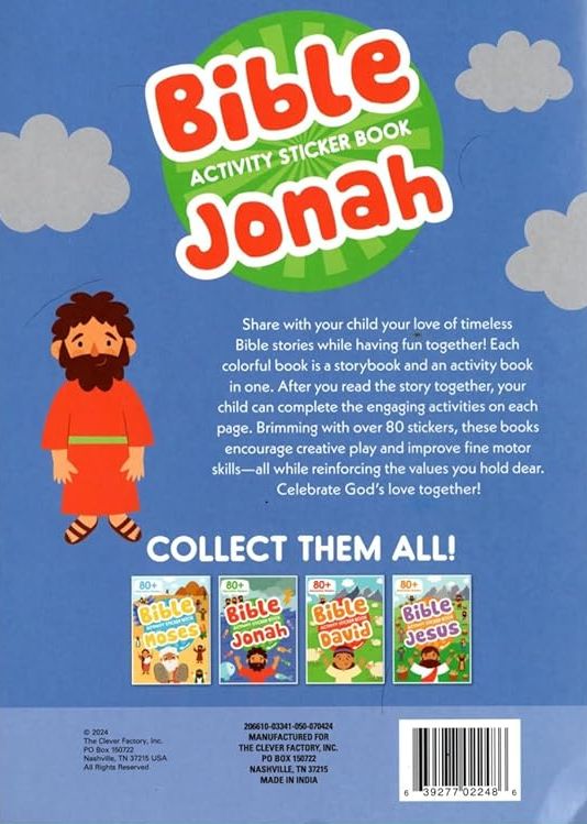 Bible Activity Jonah - Sticker Book Over 80 Stickers v8