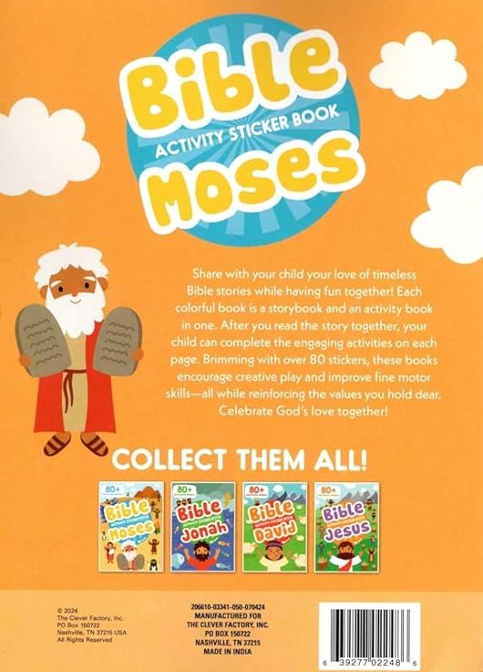 Bible Activity Moses - Sticker Book Over 80 Stickers) v9