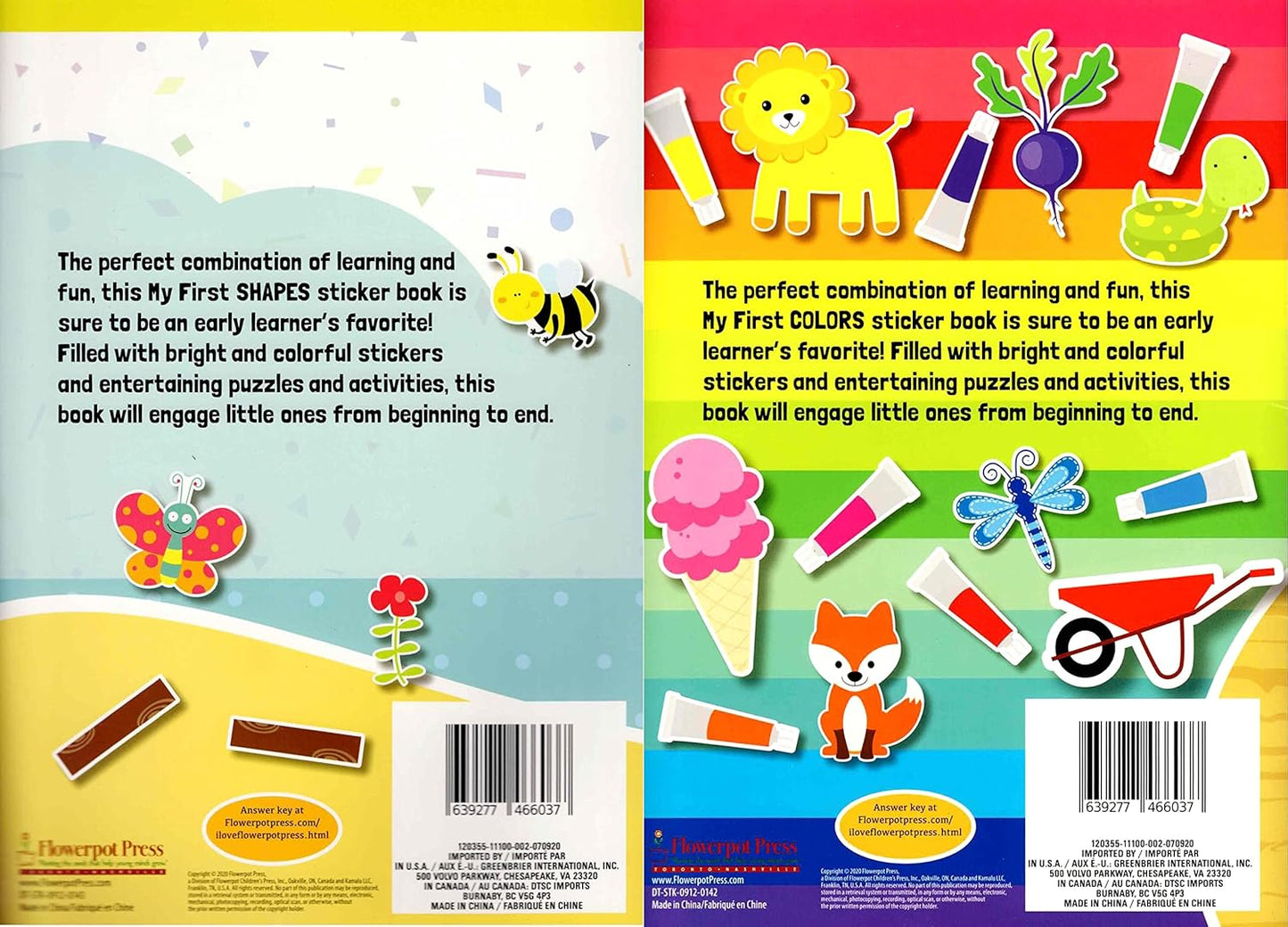 Flowerpot Press My First Sticker Book Collection - Colors and Shapes - Set