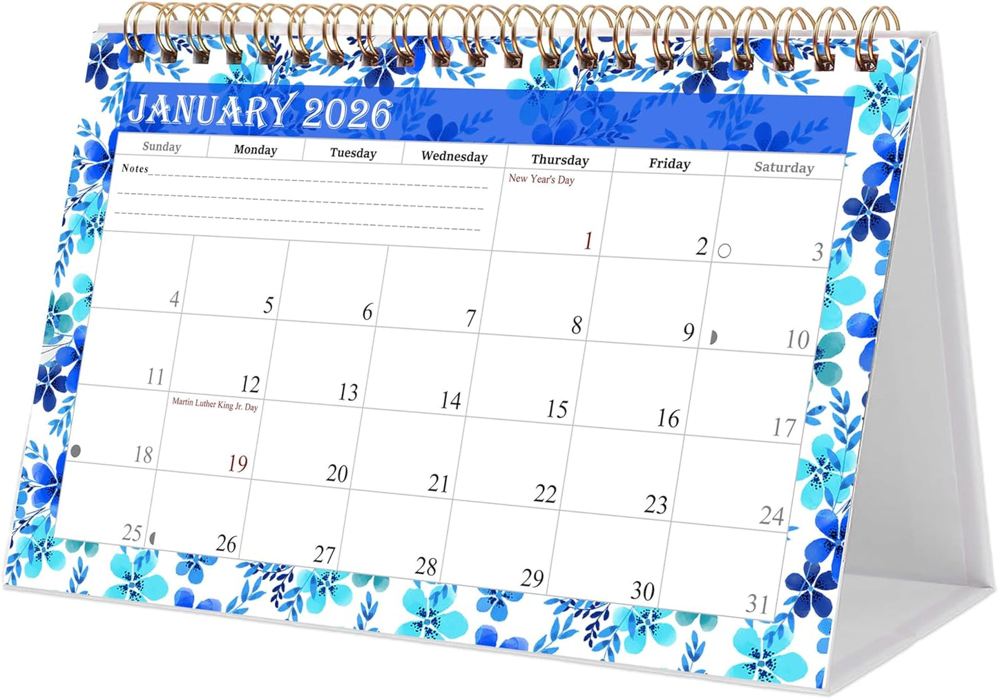 2026-12 Months Desk Calendar Desktop Planner with To-Do List & Notes 012