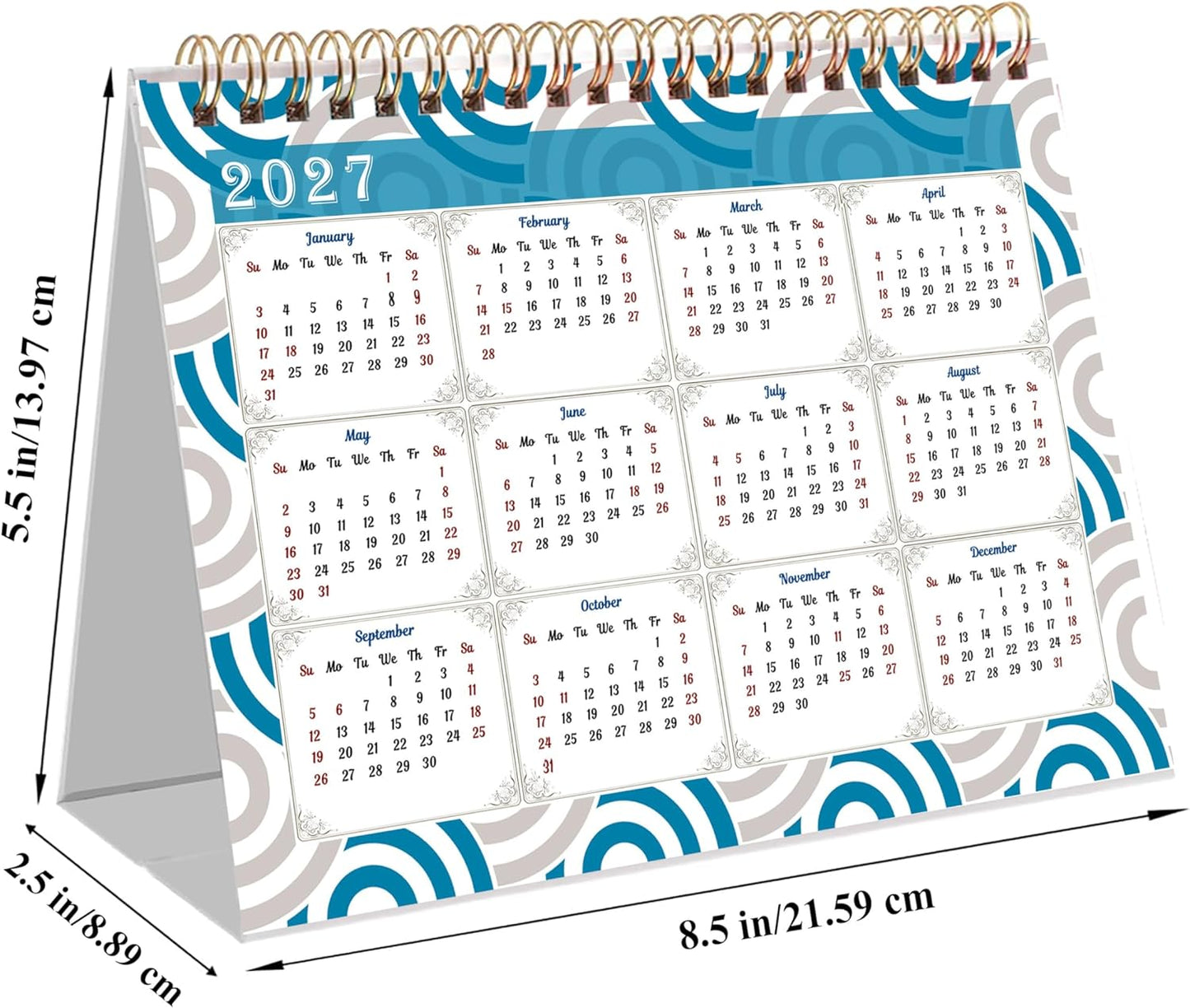 2026-12 Months Desk Calendar Desktop Planner with To-Do List & Notes 04