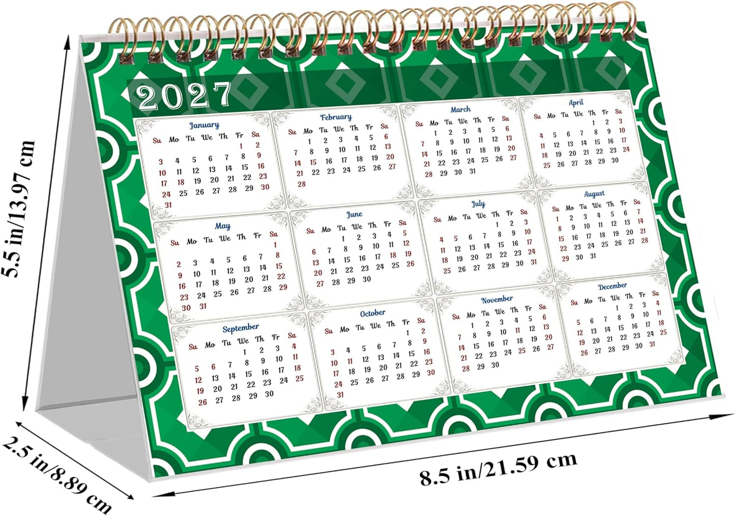 2026-12 Months Desk Calendar Desktop Planner with To-Do List & Notes 015