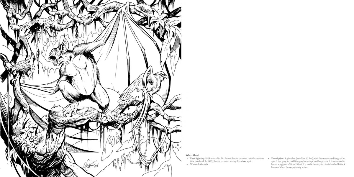 The Cryptid Creatures Coloring Book. Paperback Book