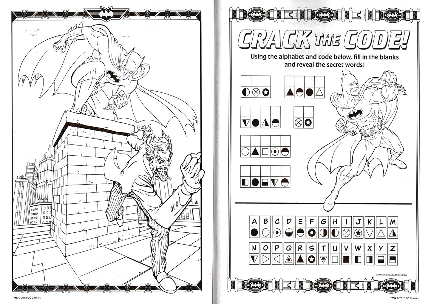 Jumbo Coloring & Activity Book Includes 2 Bookmarks on the back - Batman