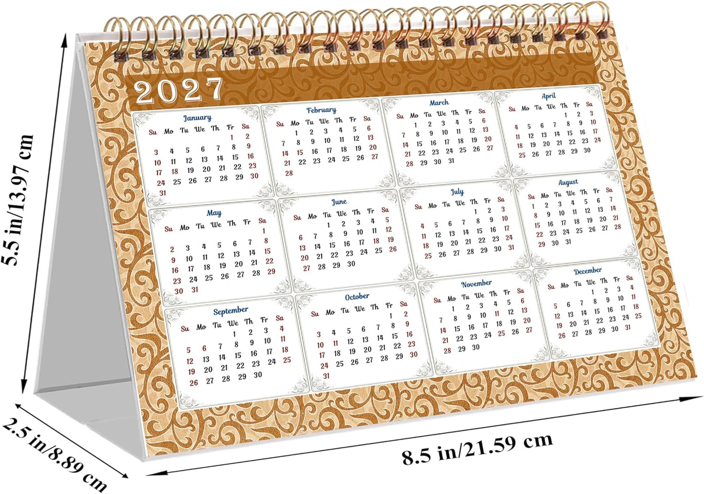 2026-12 Months Desk Calendar Desktop Planner with To-Do List & Notes 09