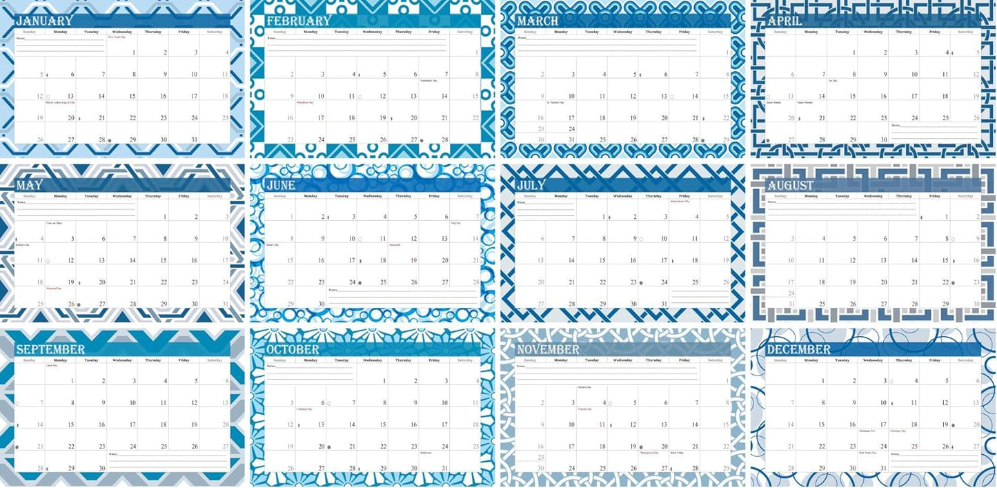 2026-12 Months Desk Calendar Desktop Planner with To-Do List & Notes 04