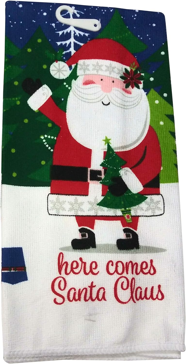 Christmas - Holiday Baking Kitchen Linen Set (6 Piece) - 2 Kitchen Towel, 2 Pot Holders, 1 Oven Mitt, 1 Magnetic Dry Erase Recipe Planner (Style 02)