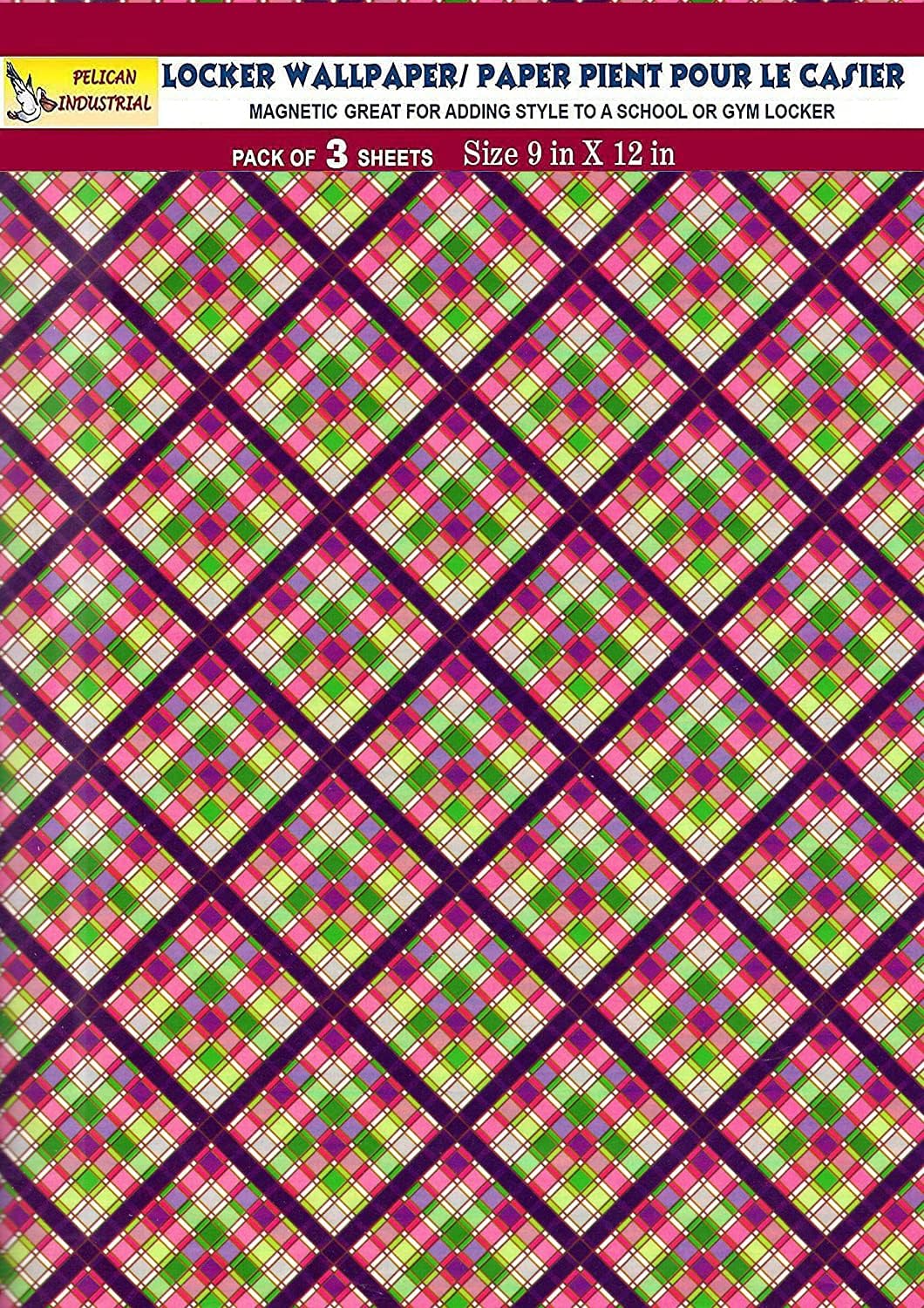 PELICAN INDUSTRIAL Magnetic Locker Wallpaper (Full Sheet Magnetic) - Geometric - Pack of 3 Sheets - v22c