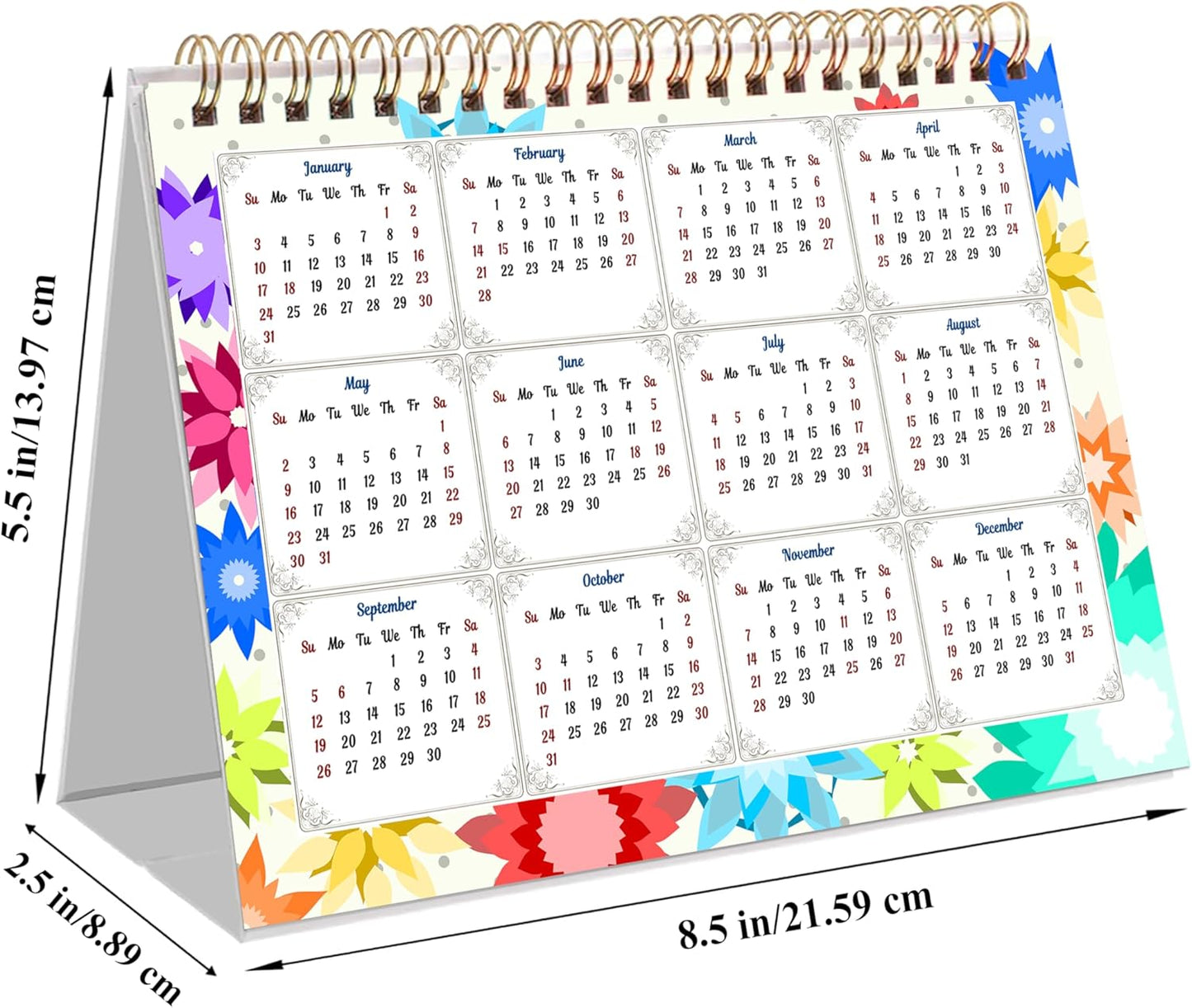 2025-2026 18 Months Standing Flip Desk Calendar Desktop Planner with To-Do List & Notes 01