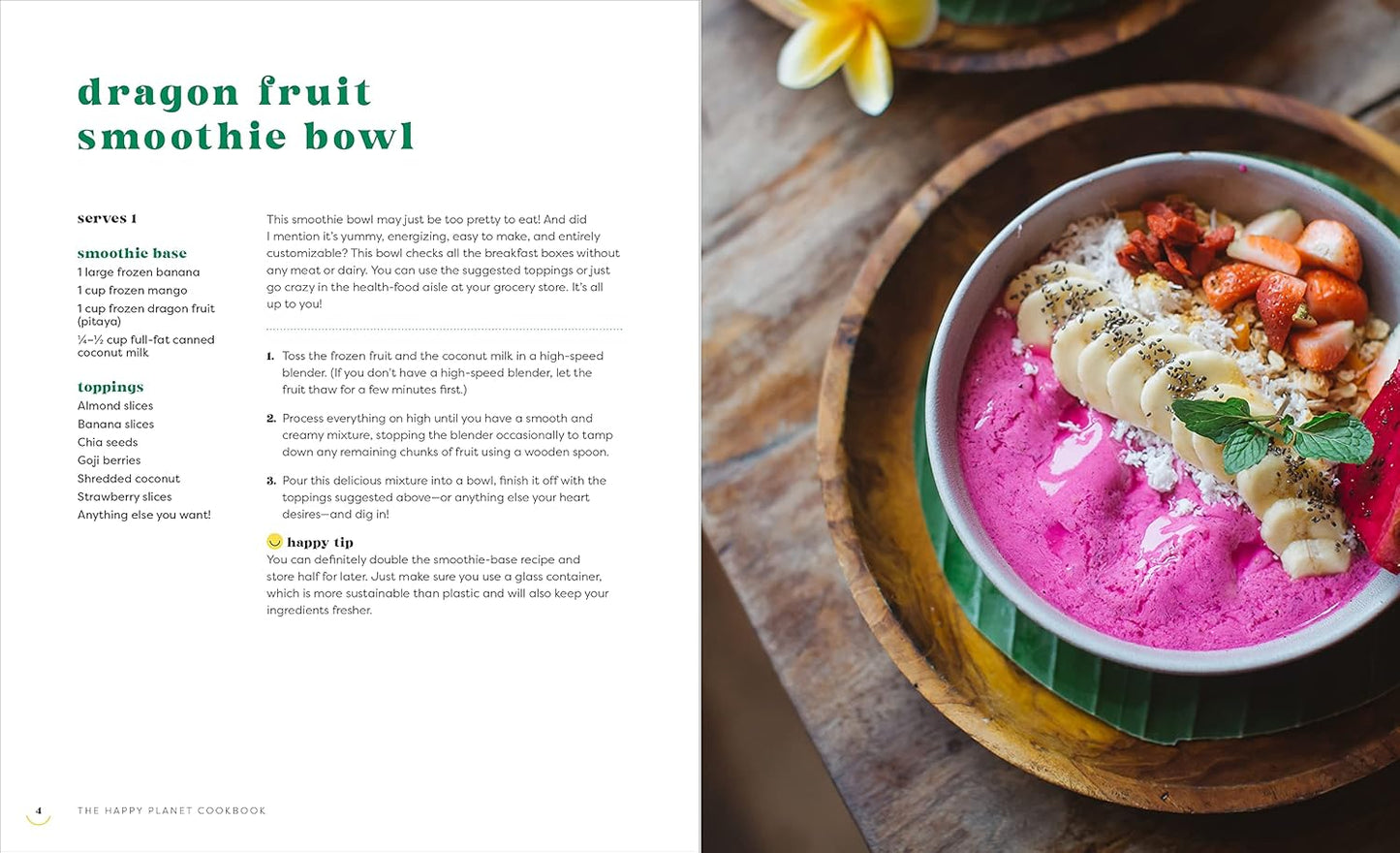 The Happy Planet Cookbook: Mostly Plant-Based Recipes for Sustainable -NEW