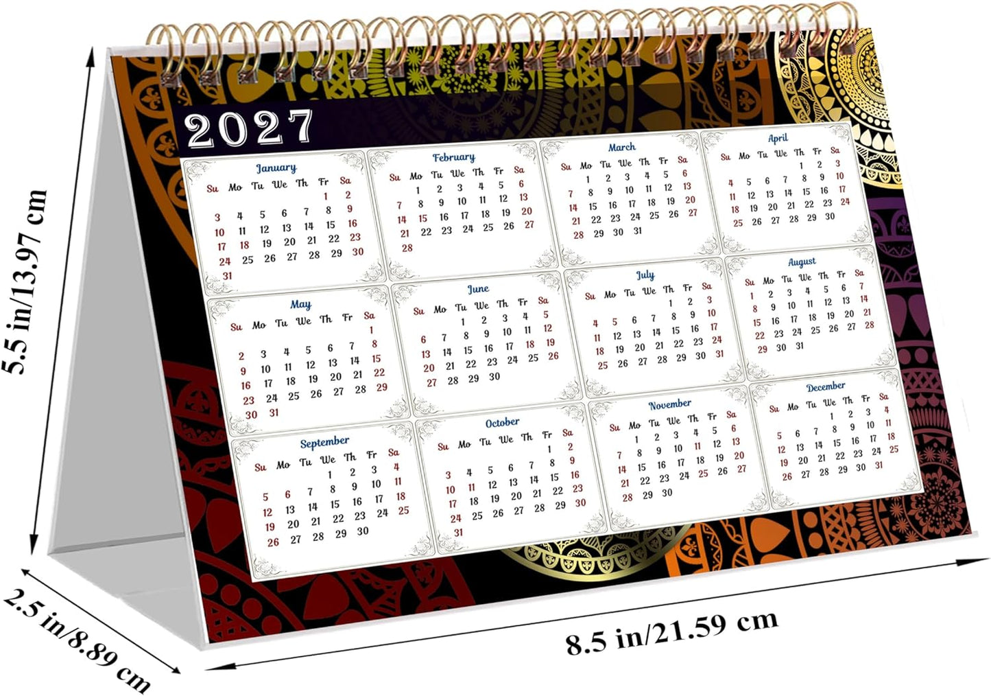 2026-12 Months Desk Calendar Desktop Planner with To-Do List & Notes 016