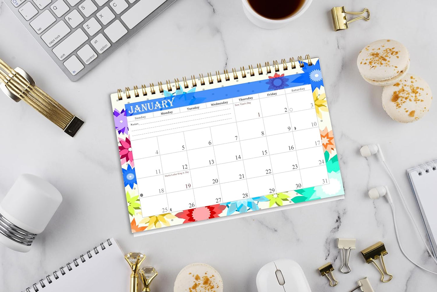 2025-2026 18 Months Standing Flip Desk Calendar Desktop Planner with To-Do List & Notes 01