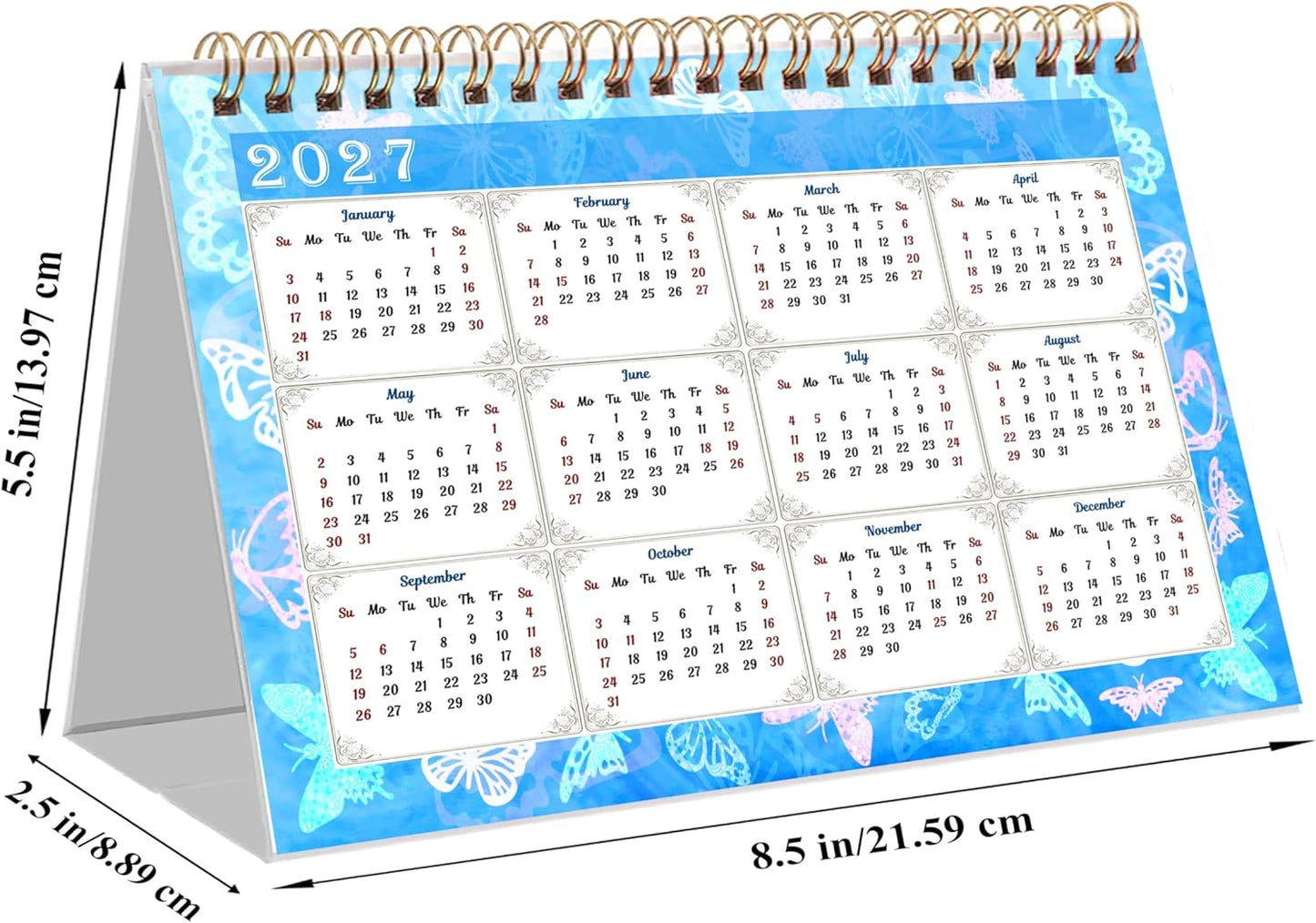 2026-12 Months Desk Calendar Desktop Planner with To-Do List & Notes 08