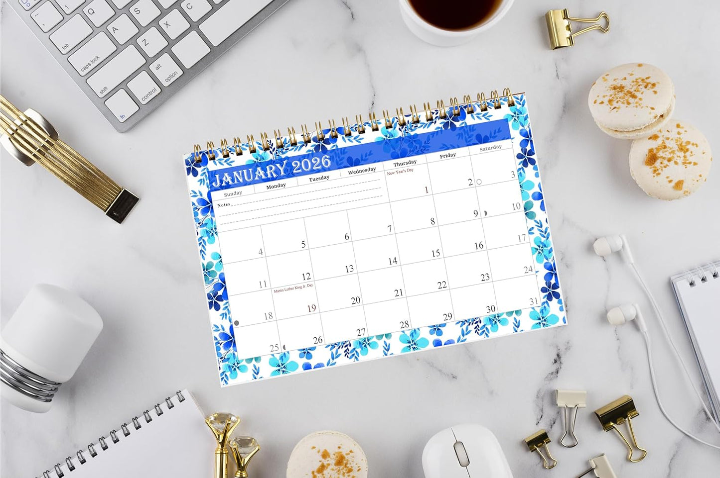2026-12 Months Desk Calendar Desktop Planner with To-Do List & Notes 012