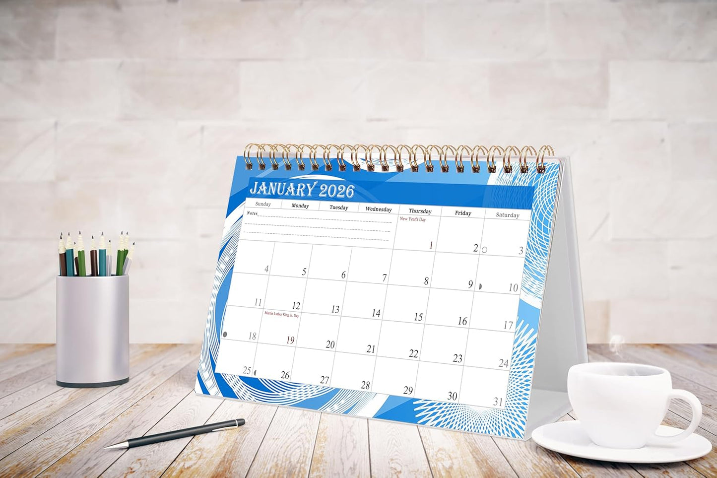 2025-2026 18 Months Standing Flip Desk Calendar Desktop Planner with To-Do List & Notes 02