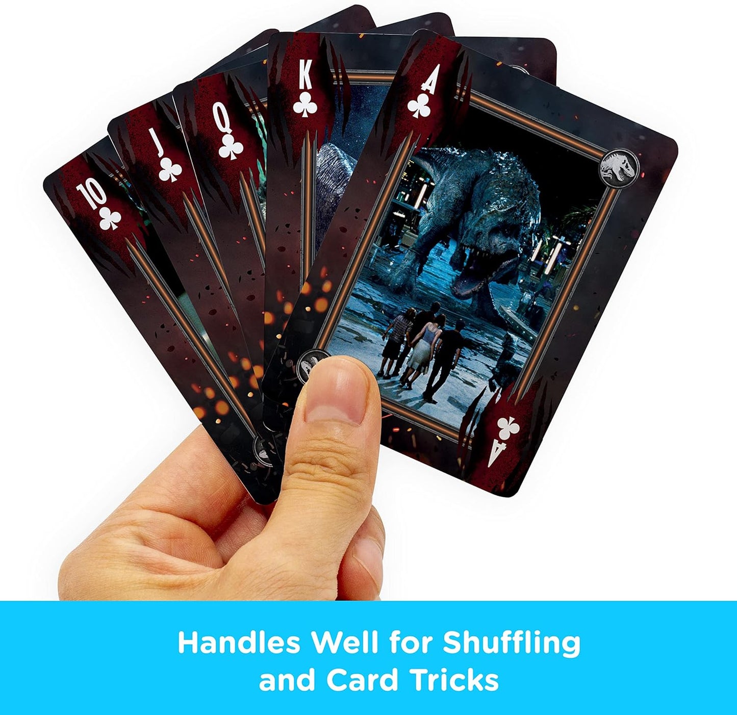 AQUARIUS Jurassic World Playing Cards – Jurassic World Themed Deck of Cards