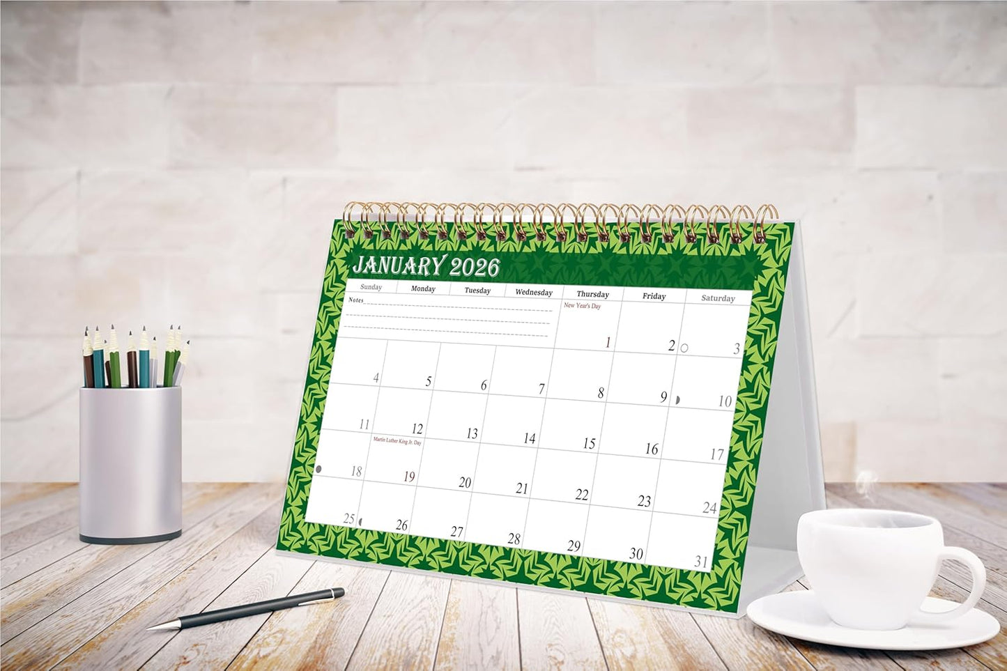 2026-12 Months Desk Calendar Desktop Planner with To-Do List & Notes 06