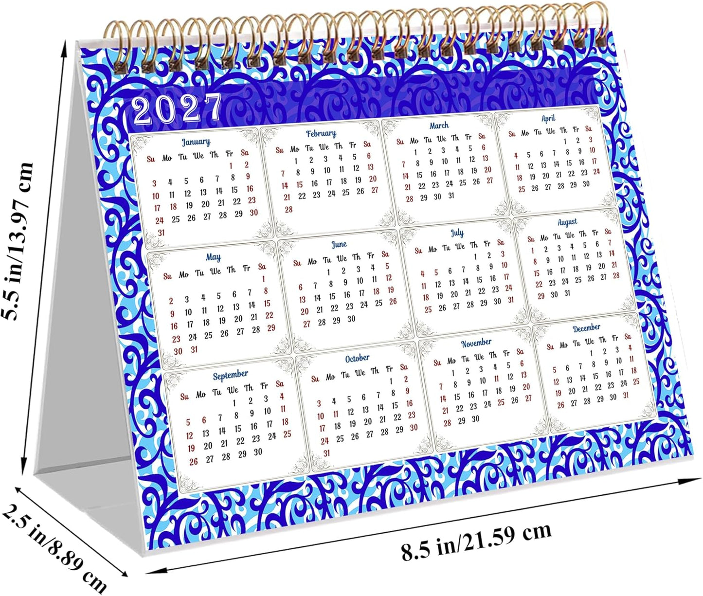 2026-12 Months Desk Calendar Desktop Planner with To-Do List & Notes 07