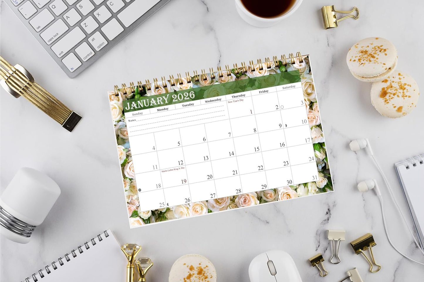 2026-12 Months Desk Calendar Desktop Planner with To-Do List & Notes 013