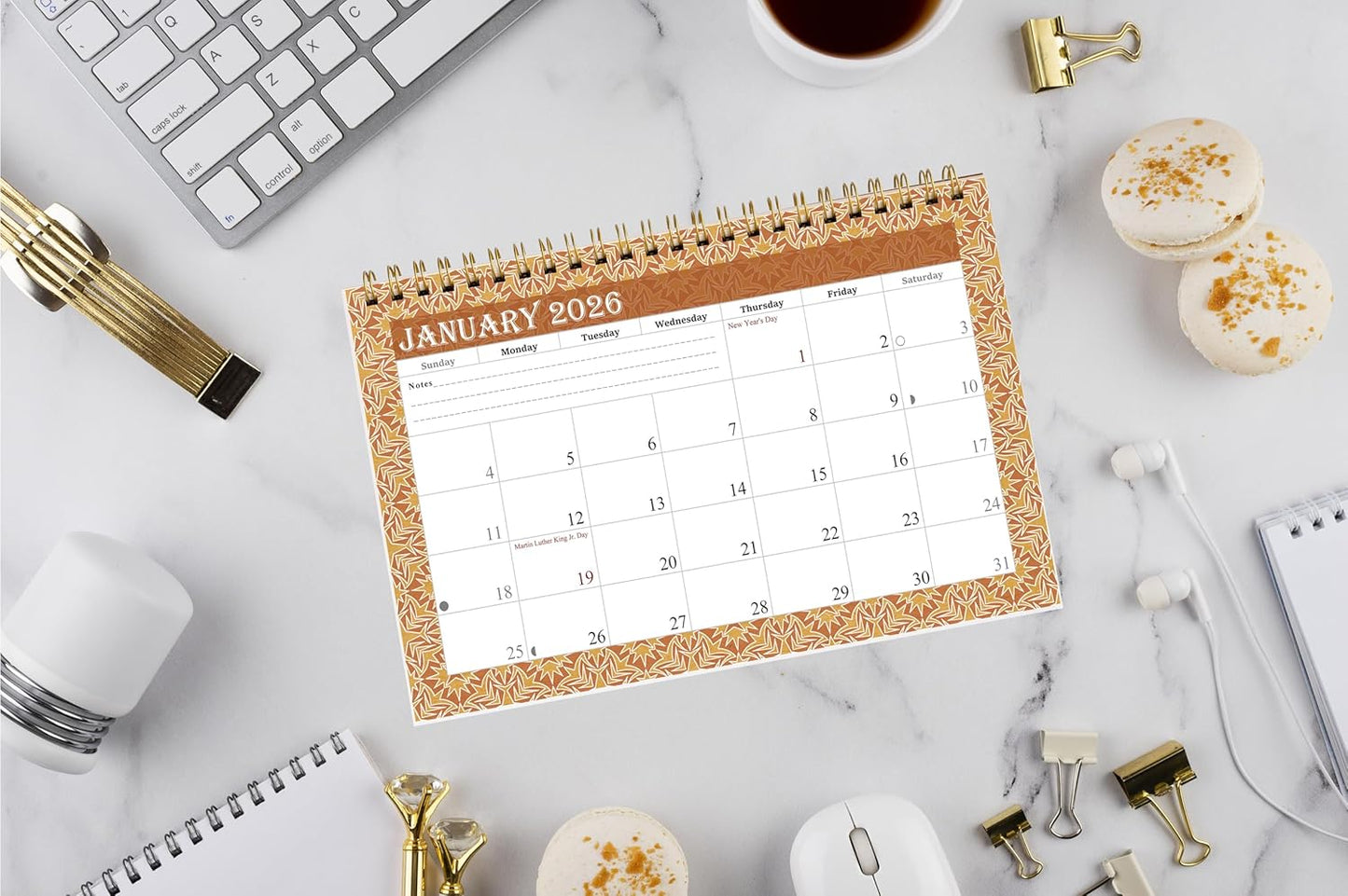 2026-12 Months Desk Calendar Desktop Planner with To-Do List & Notes 09