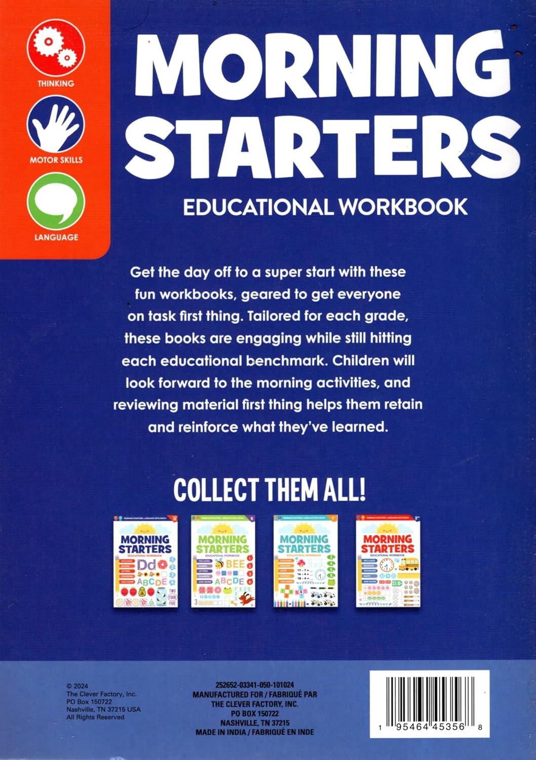 PRE-K & Kindergarten - Morning Starters Educational Workbooks -v19