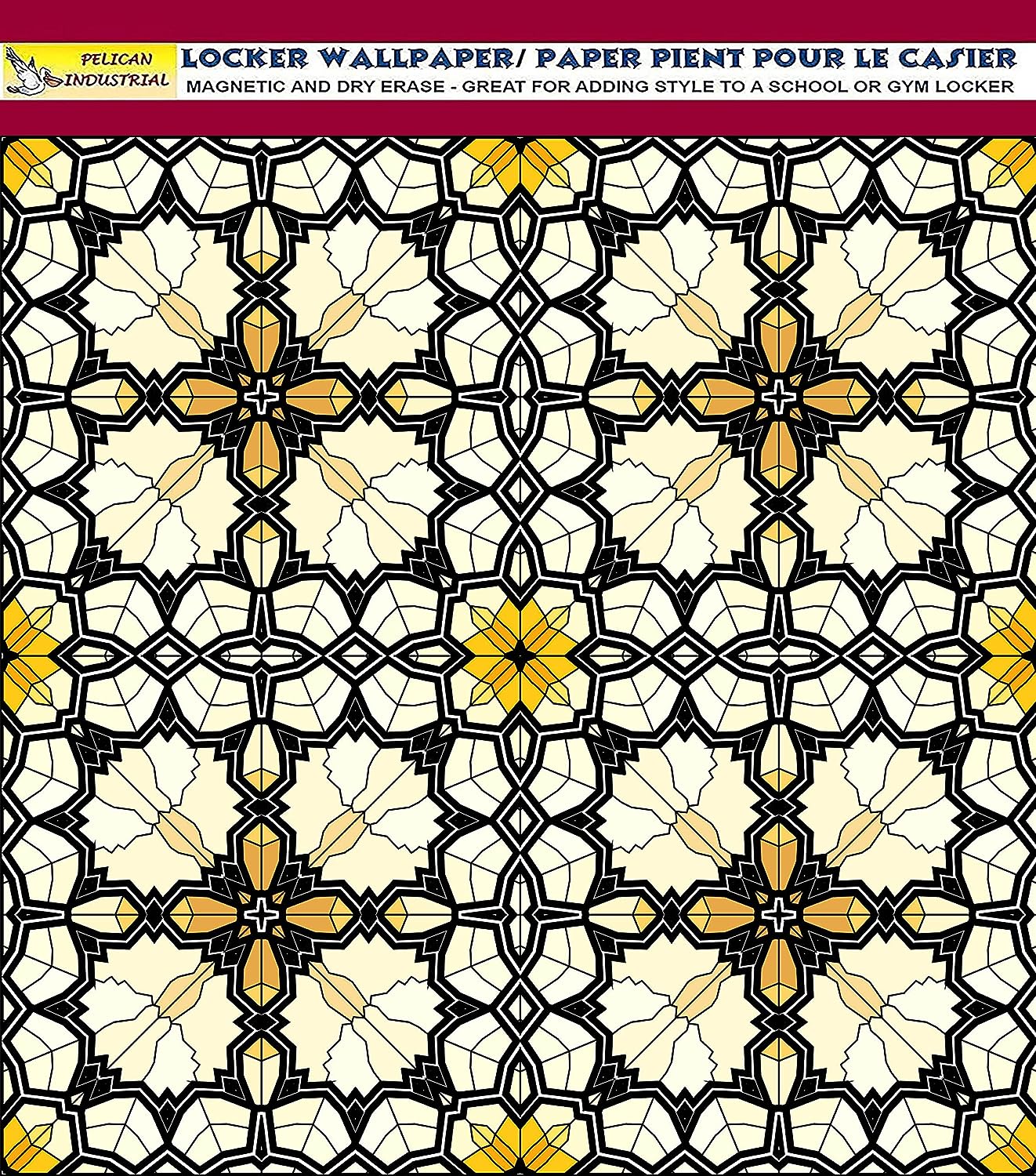 PELICAN INDUSTRIAL Deluxe School Locker Magnetic Wallpaper (Full Sheet Magnetic) - Full Cover Standard Half Lockers Pack of 12 Sheets - (Geometric vr53)