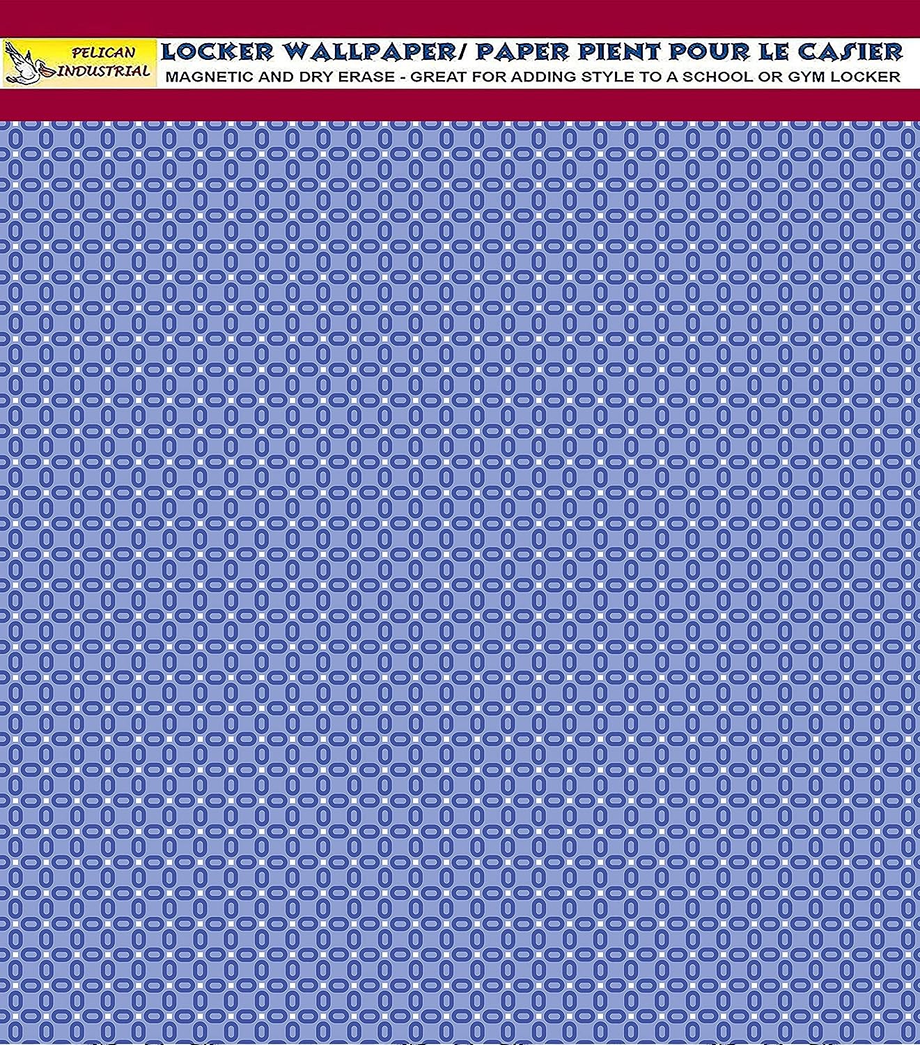 Deluxe School Locker Magnetic Wallpaper (Full sheet Magnetic) - Full Cover Standard Half Lockers - Trimmable, Easy Install, Remove & Reuse - Pack of 12 Sheets - (Geometric Blue vr45)