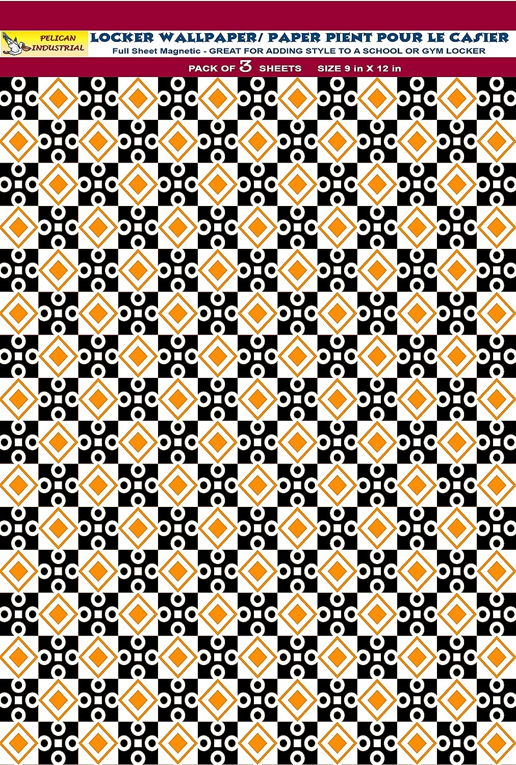 PELICAN INDUSTRIAL Magnetic Locker Wallpaper (Full Sheet Magnetic) - Geometric - Pack of 3 Sheets - v11