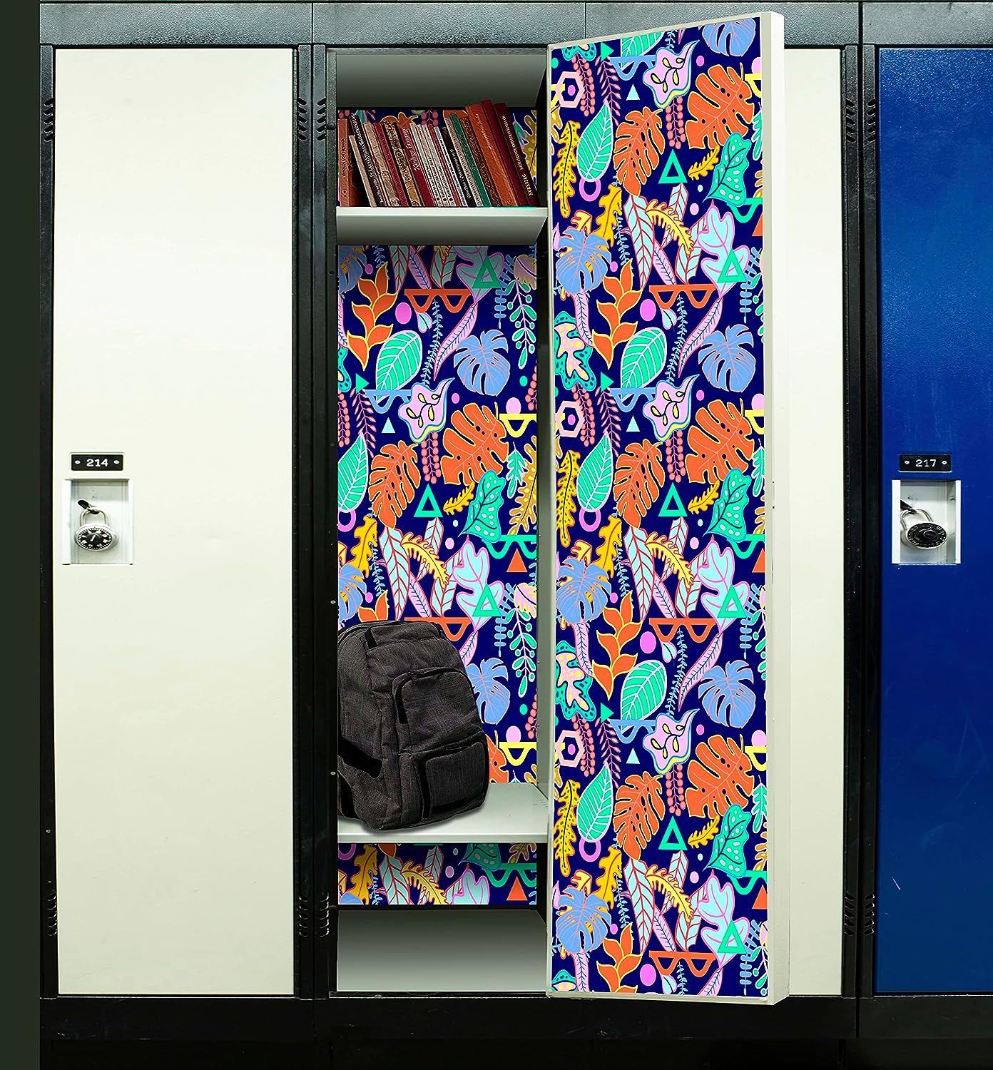 PELICAN INDUSTRIAL Magnetic Locker Wallpaper (Full Sheet Magnetic) - Trimmable, Easy Install, Remove & Reuse - (Tropical Leaves) - Pack of 3 Sheets (vb036)