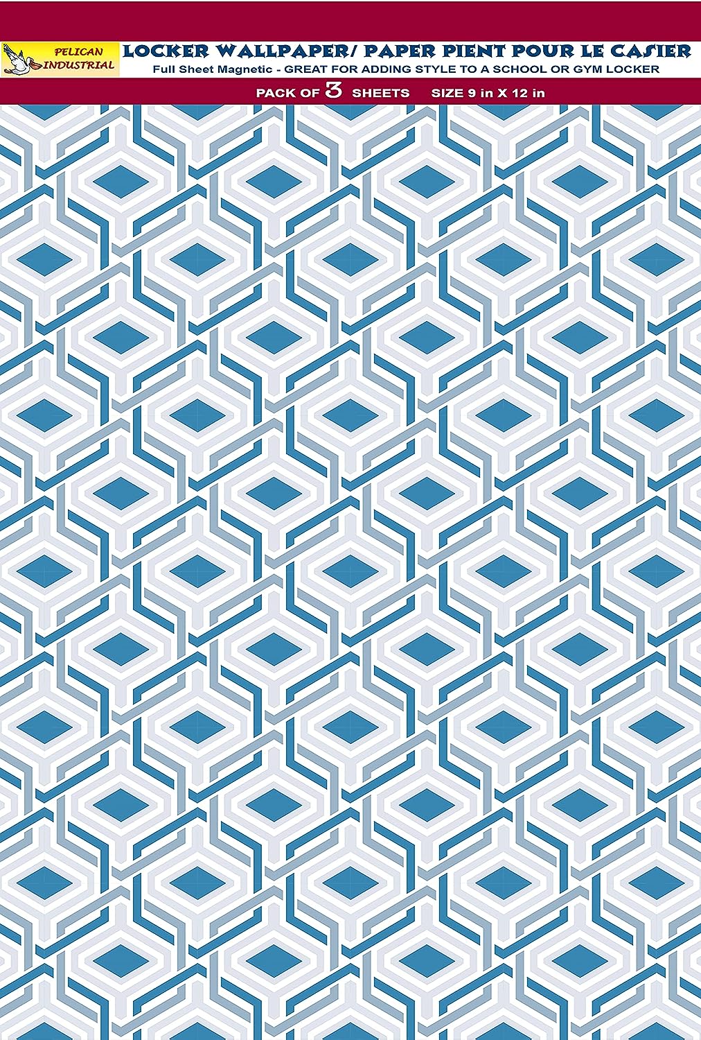 PELICAN INDUSTRIAL Magnetic Locker Wallpaper (Full Sheet Magnetic) - Geometric - Pack of 3 Sheets - vr06