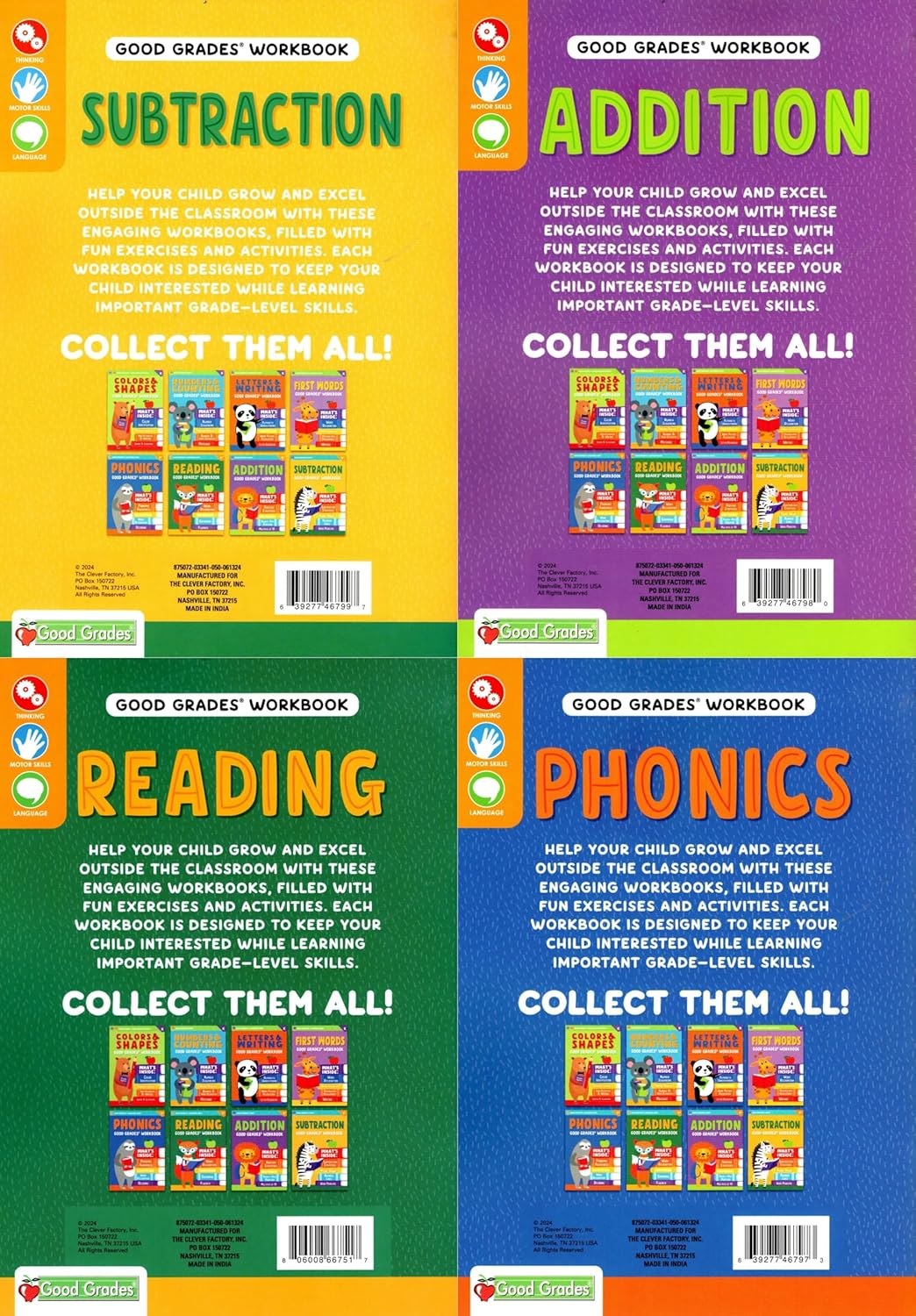 Good Grades First Grade Educational Workbooks - Set of 4 Books v6