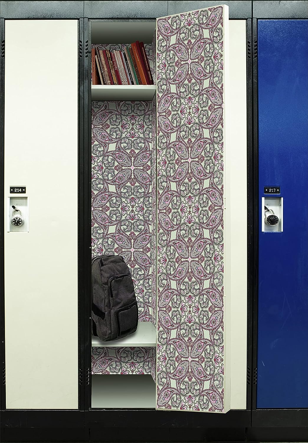 Deluxe School Locker Magnetic Wallpaper (Full sheet Magnetic) - Full Cover Standard Half Lockers - Trimmable, Easy Install, Remove & Reuse - Pack of 12 Sheets - (Floral with Flowers vr32)