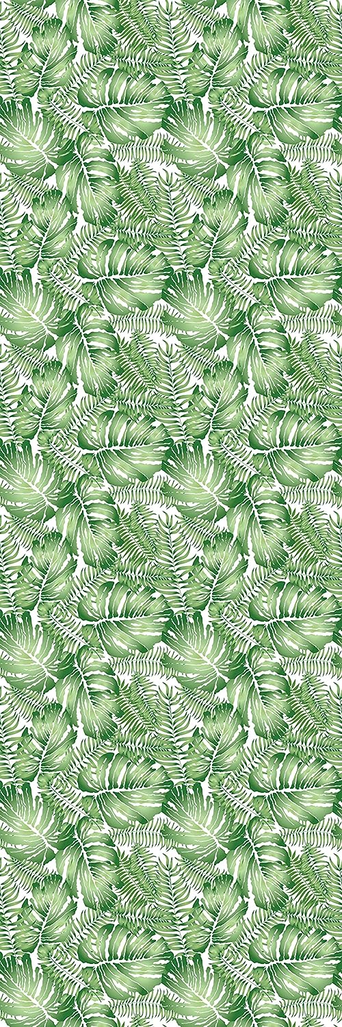 Deluxe School Locker Magnetic Wallpaper (Full sheet Magnetic) - Full Cover Standard Half Lockers - Trimmable, Easy Install, Remove & Reuse - Pack of 12 Sheets - (Green Tropical Leaves vr62)