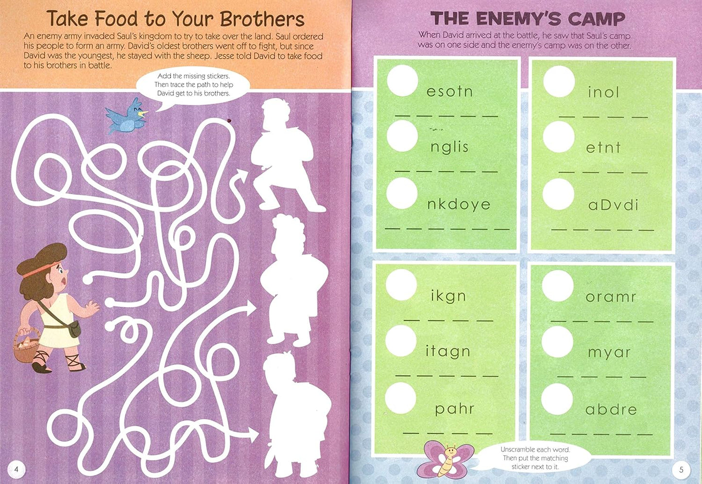Bible Activity David - Sticker Book Over 80 Stickers v9