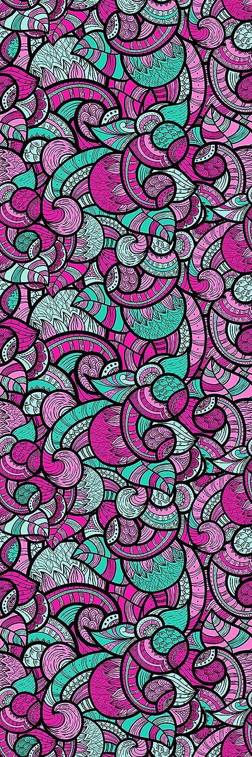 Deluxe School Locker Magnetic Wallpaper (Full sheet Magnetic) - Full Cover Standard Half Lockers - Trimmable, Easy Install, Remove & Reuse - Pack of 12 Sheets - (Bright Floral vr42)