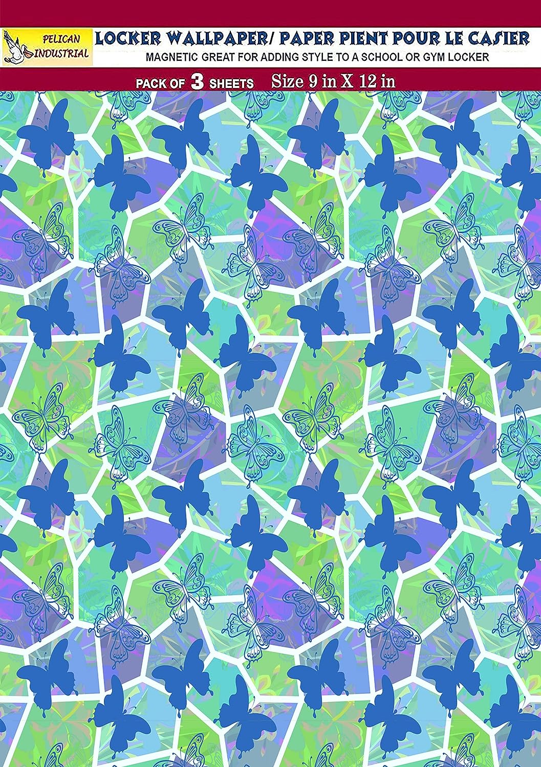 PELICAN INDUSTRIAL Magnetic Locker Wallpaper - Remove & Reuse Decorative Vinyl (Full Sheet Magnetic) - Made in USA - Fade, Tear and Water Resistant - Pack of 3 Sheets (vb056)