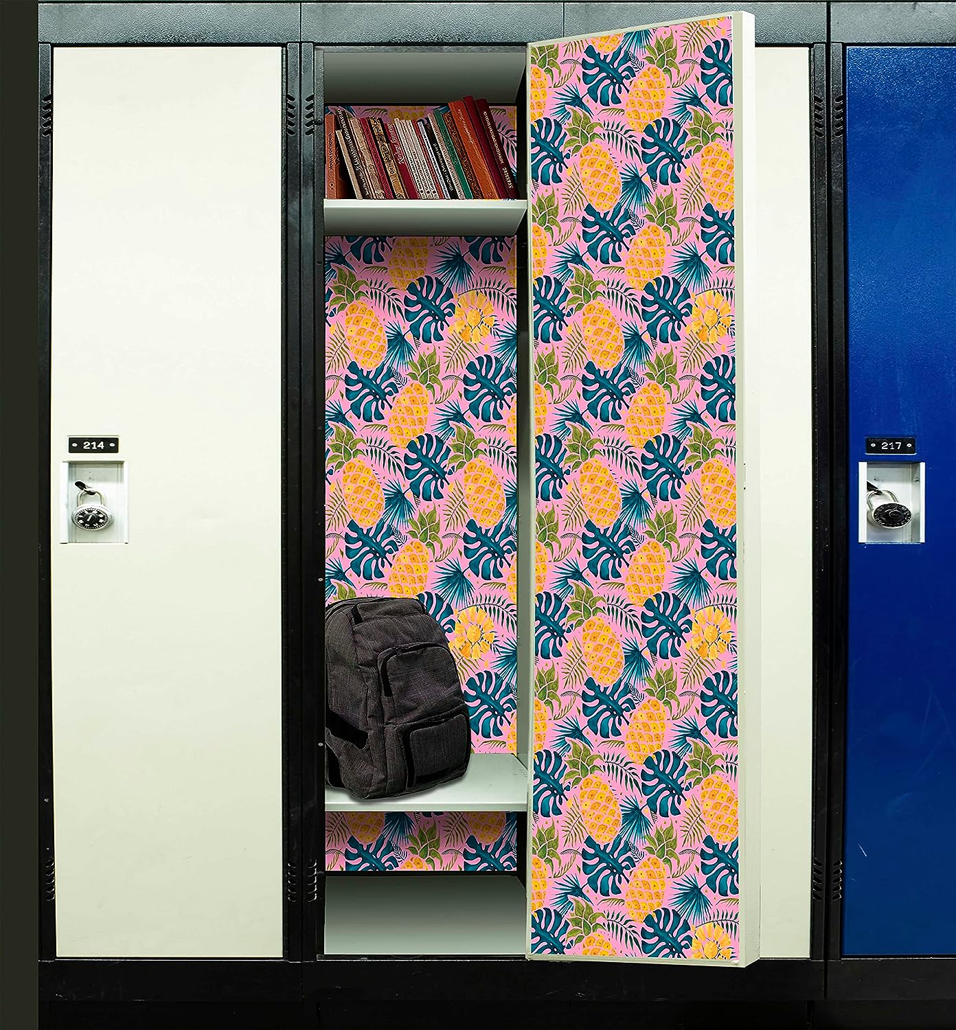 PELICAN INDUSTRIAL Magnetic Locker Wallpaper (Full Sheet Magnetic) - Trimmable, Easy Install, Remove & Reuse - (Tropical Leaves) - Pack of 3 Sheets (vb043)