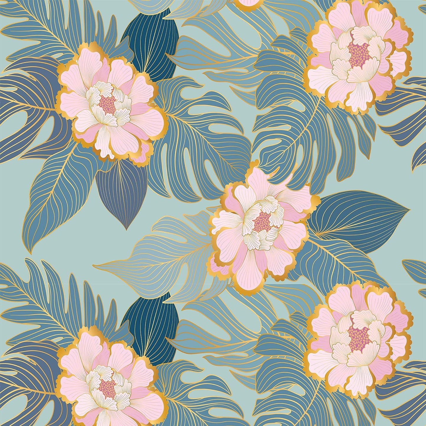 Deluxe School Locker Magnetic Wallpaper (Full sheet Magnetic) - Full Cover Standard Half Lockers - Trimmable, Easy Install, Remove & Reuse - Pack of 12 Sheets - (Tropical Leaves & Flowers vr34)