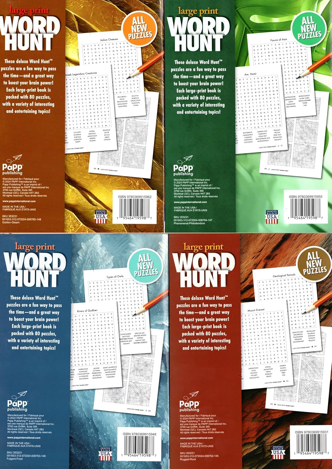 Large Print Word Hunt - All New Puzzles - Vol.145-148 (Set of 4)