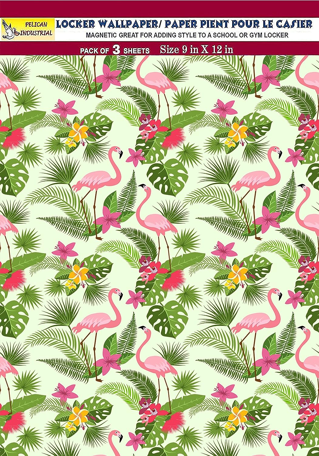 PELICAN INDUSTRIAL Magnetic Locker Wallpaper (Full Sheet Magnetic) - Trimmable, Easy Install, Remove & Reuse - (Tropical Leaves) - Pack of 3 Sheets (vb032)