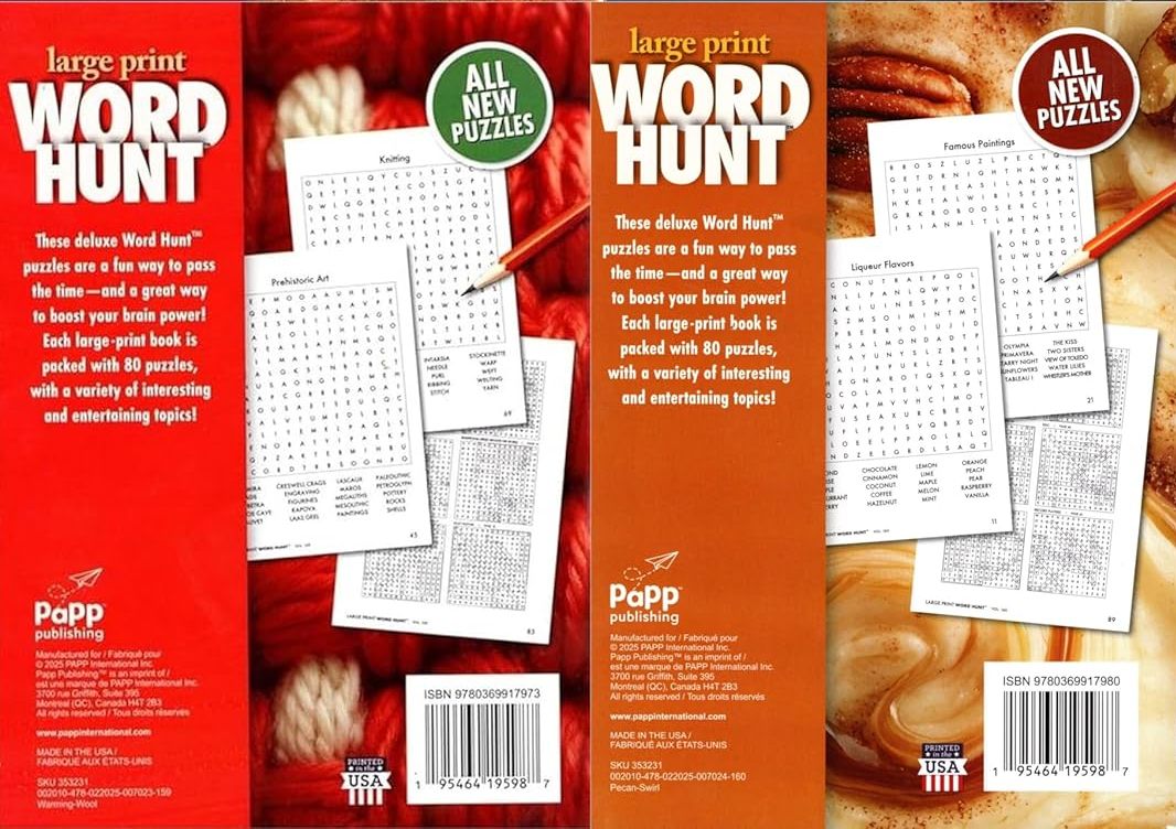 Large Print Word Hunt - All New Puzzles - Sharpen Your Memory - Vol.159,160
