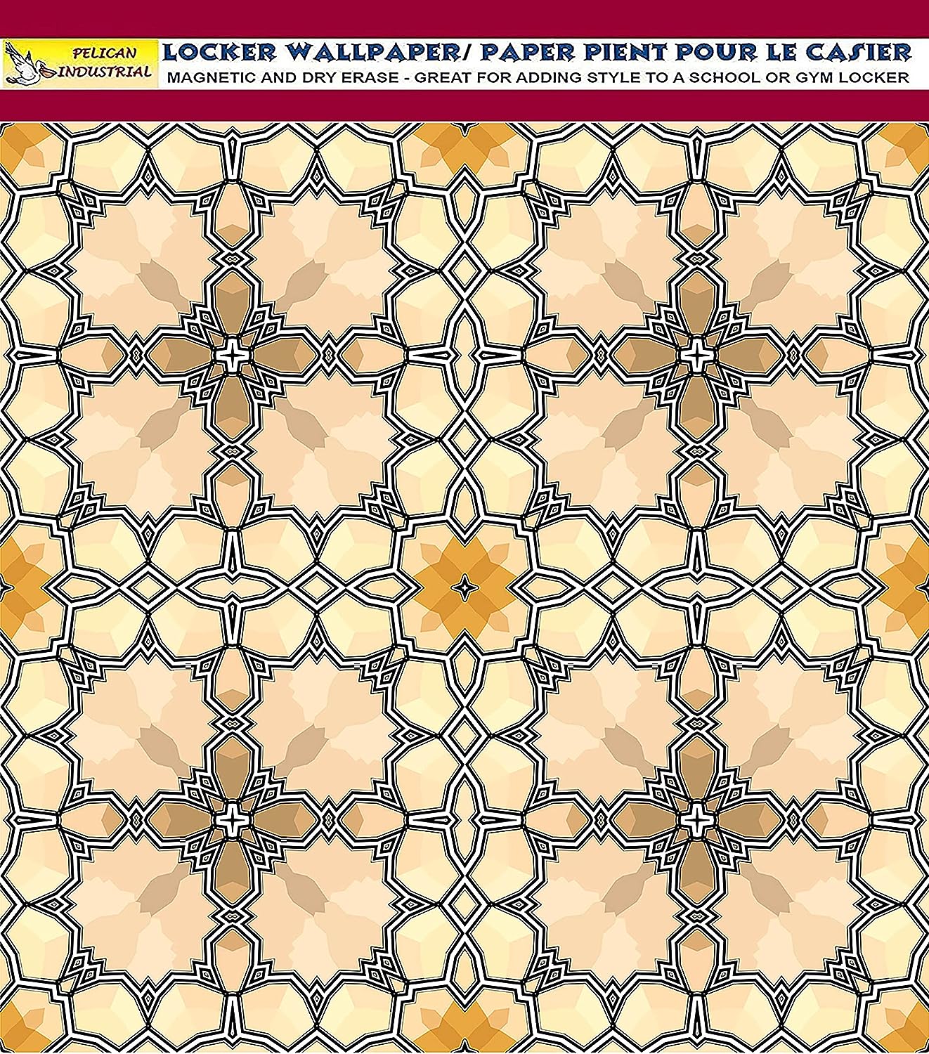 PELICAN INDUSTRIAL Deluxe School Locker Magnetic Wallpaper (Full Sheet Magnetic) - Full Cover Standard Half Lockers Pack of 12 Sheets - (Geometric vr55)