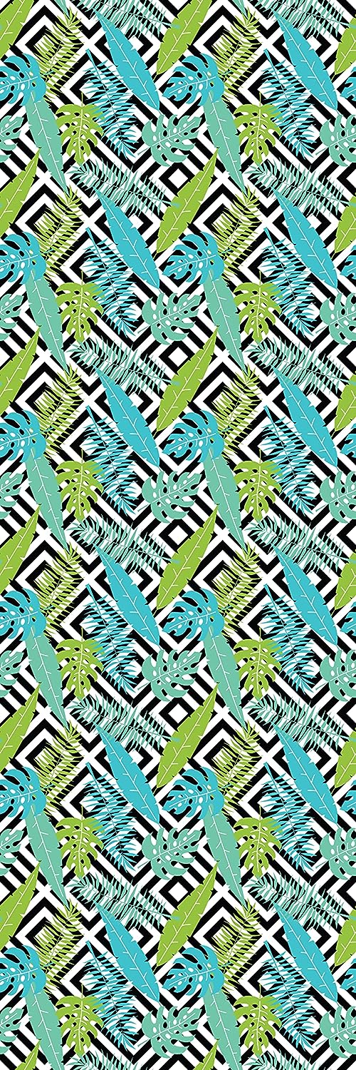 Deluxe School Locker Magnetic Wallpaper (Full sheet Magnetic) - Full Cover Standard Half Lockers - Trimmable, Easy Install, Remove & Reuse - Pack of 12 Sheets - (Tropical Leaves & Geometric vr47)