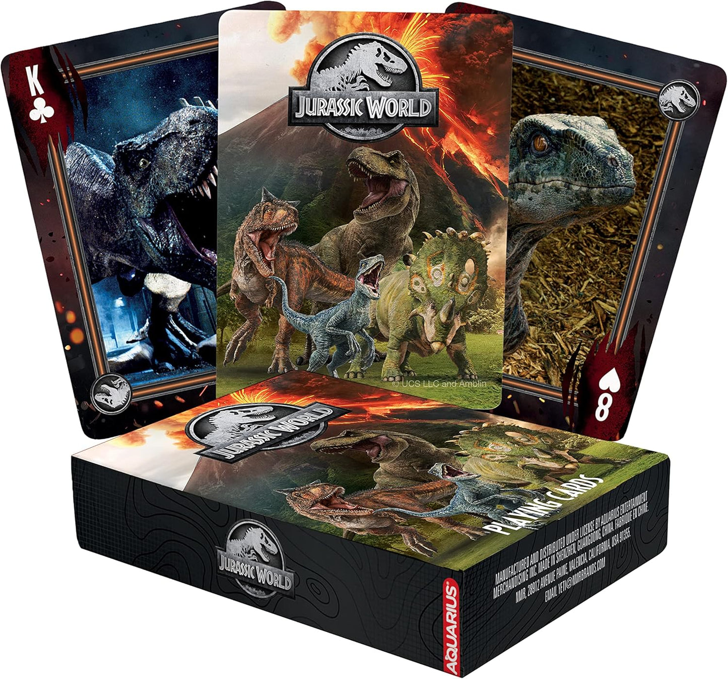 AQUARIUS Jurassic World Playing Cards – Jurassic World Themed Deck of Cards
