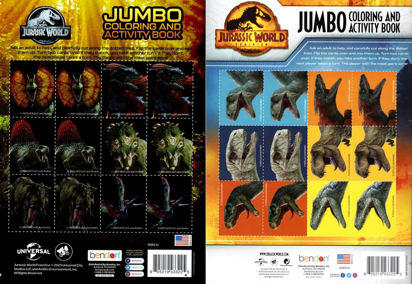 Jurassic World - Jumbo Coloring & Activity Book (Set of 2 Books)