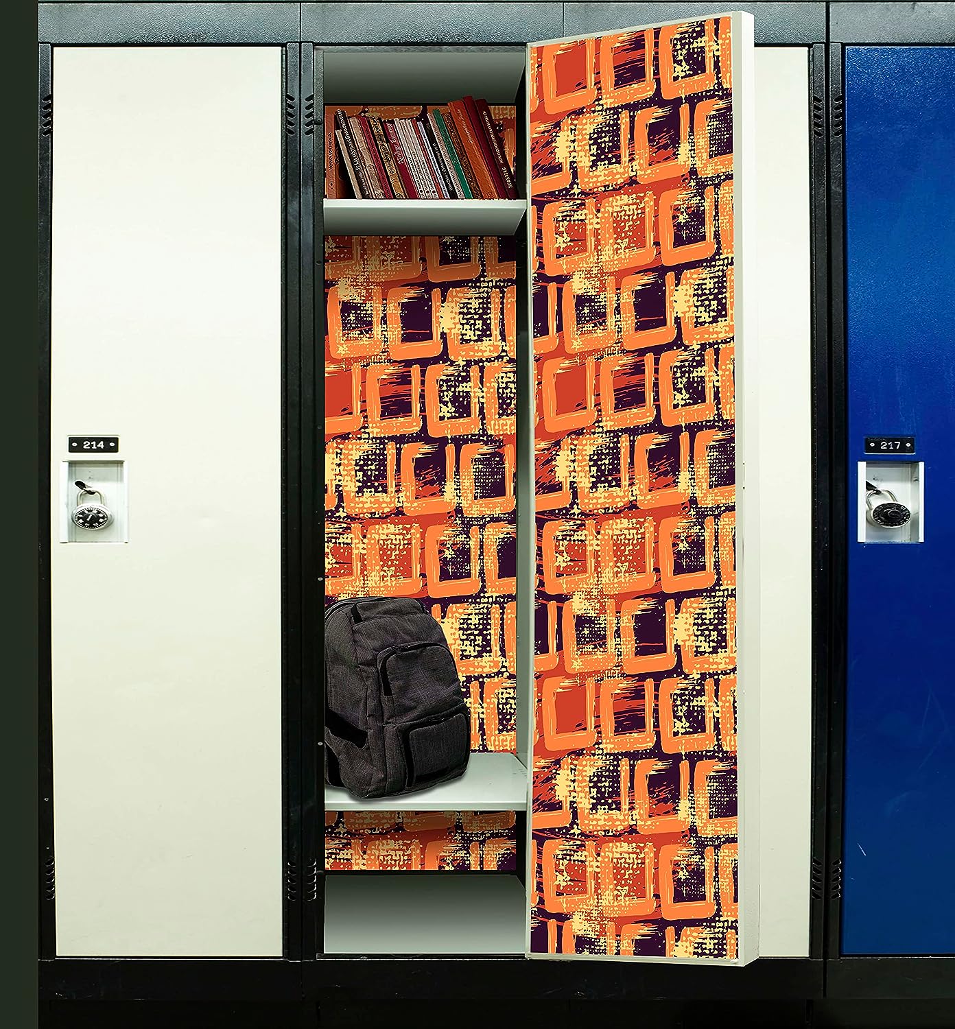 PELICAN INDUSTRIAL Magnetic Locker Wallpaper (Full Sheet Magnetic) - Trimmable, Easy Install, Remove & Reuse - Pack of 3 Sheets - Abstract Pattern (vb035b)
