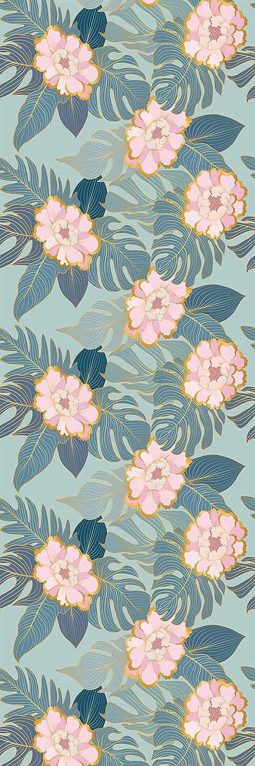 Deluxe School Locker Magnetic Wallpaper (Full sheet Magnetic) - Full Cover Standard Half Lockers - Trimmable, Easy Install, Remove & Reuse - Pack of 12 Sheets - (Tropical Leaves & Flowers vr34)