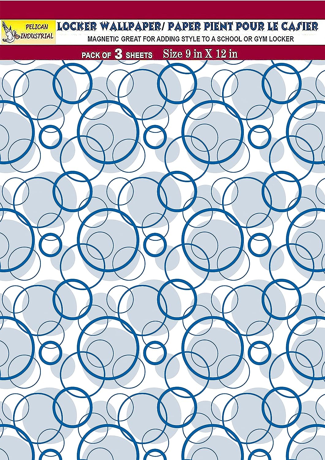 PELICAN INDUSTRIAL Magnetic Locker Wallpaper - Decorative Vinyl Removable (Full Sheet Magnetic) - Made in USA - Fade, Tear and Water Resistant - Pack of 3 Sheets - vr01