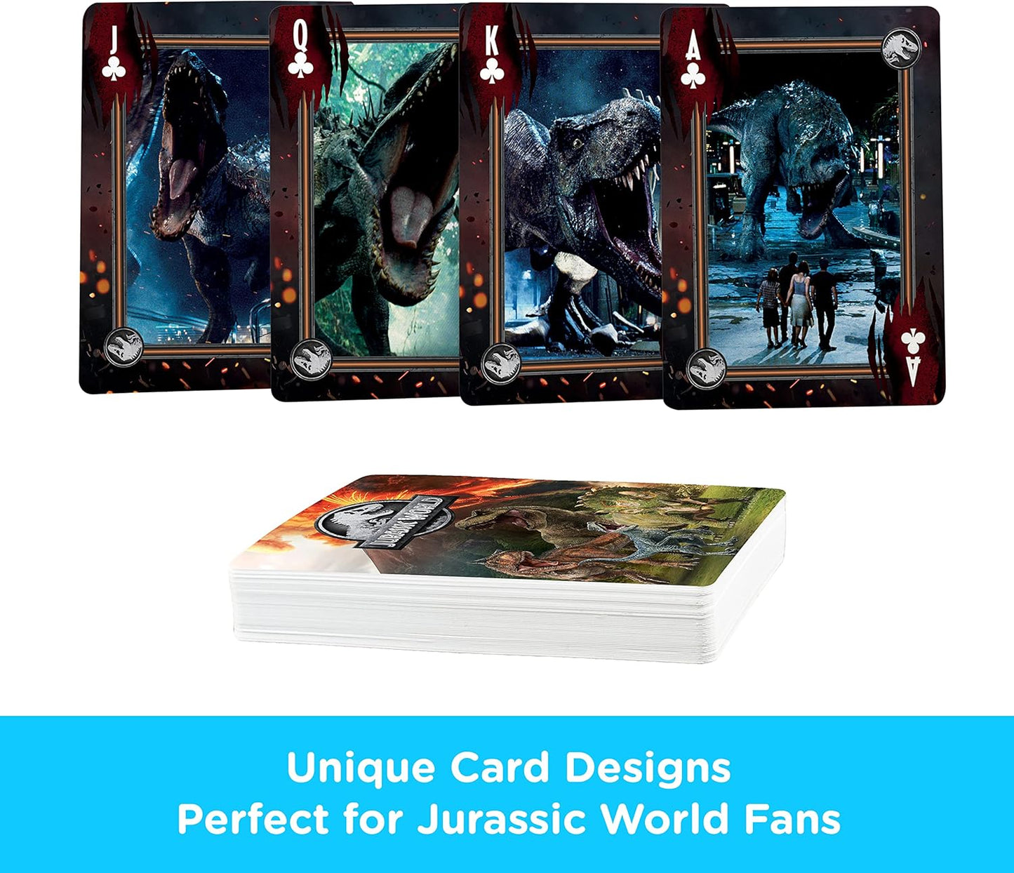 AQUARIUS Jurassic World Playing Cards – Jurassic World Themed Deck of Cards