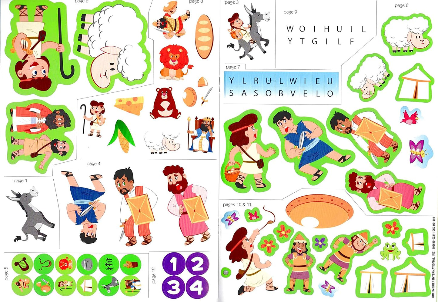 Bible Activity David - Sticker Book Over 80 Stickers v9